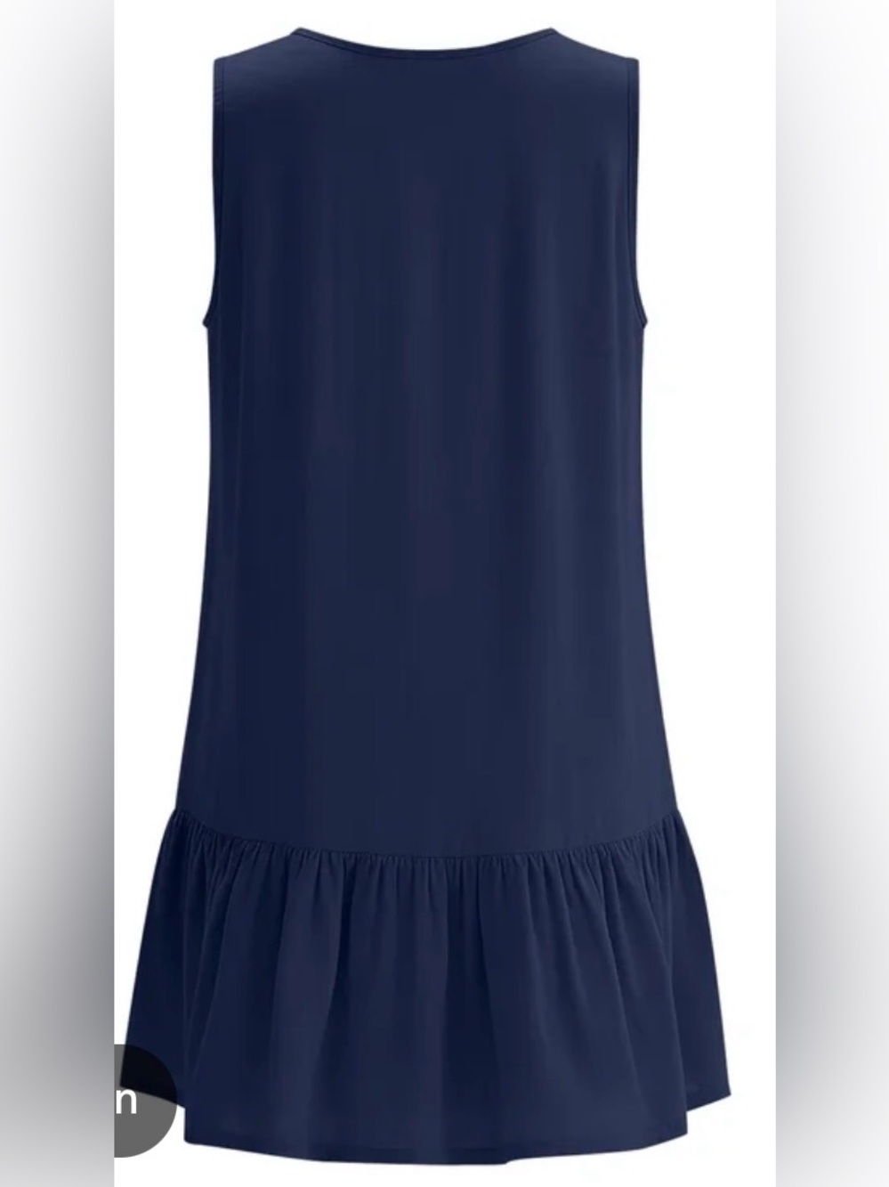 Black Linen Ruffle Dress